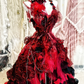 Stunning Burgundy Ball Gown Spaghetti Strap Floral Beaded Tulle Prom Dress 16th Birthday Dress SH4262