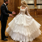 Stunning Ball Gown Corset  Lace Layered Tulle Long Wedding Dress SH7075