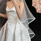 Simple Ball Gown Strapless White Satin Long Wedding Dress SH4754