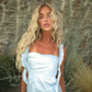 Baby Blue Mermaid Ruffle Straps Satin Long Prom Dress Vacation Dress Party Dress SH4006