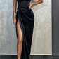 Black Mermaid Spaghetti Straps Cheap Long Evening Prom Dresses SA752