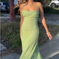 Charming Spaghetti Straps Long Mermiad Prom Dress Evening Dress SH1039