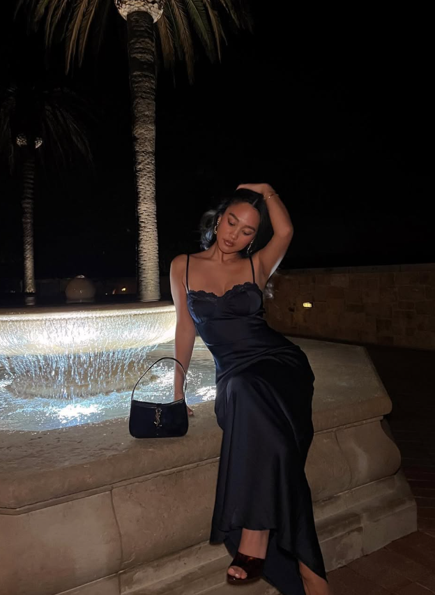 Navy Blue Sheath Spaghetti Strap Satin Long Prom Dress Evening Dress SH8967