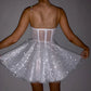 Shiny Sliver A Line Spaghetti Straps Sequin Homecoming Dress Short Prom Dress SH6468