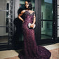 Sexy Special Occasion Dress Mermaid Sweetheart Grape Sequins Prom Dresses With Beads Gem Party Dress Long Evening Dresses SH6408