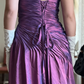 Vintage A Line Strapless Pleated Purple Satin Prom Dress Evening Dress SH6071