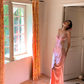 Peaches Pink Sheath Spaghetti Strap Satin Long Prom Dress Evening Dress SH4338