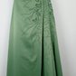 Retro A Line Spaghetti Strap Green Beaded Satin Long Evening Dress Party Dress SH3168