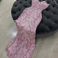 Dusty Pink Spaghetti Straps Sweetheart Sleeveless Long Mermaid Prom Dress With Appliques SH8531