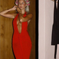 Sexy Sheath Halter Red Satin Long Prom Dress Evening Dress SH1979