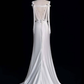 Elegant Sheath Spaghetti Strap Lace Satin Long Sweep Prom Dress Graduation Prom Dress SH2567