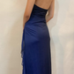 Halter Ombre Navy Blue Long Chiffon Prom Dress  SH1157