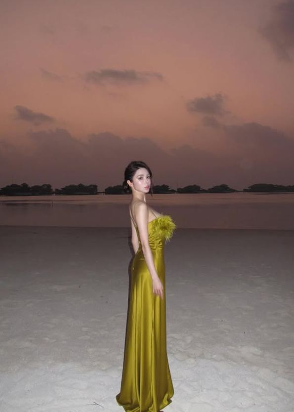 Elegant A Line Spaghetti Straps Feather Satin Prom Dress Vacation Dress SH5191