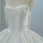 White Pearl Ball Gown Strapless Lace Satin Long 16th Birthday Dress Wedding Dress SH3962