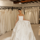 Classic Ball Gown Spaghetti Strap Satin Long Sweep Wedding Dress Prom Dress SH4128