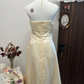 Simple A Line Strapless Flower Champagne Satin Short Homecoming Dress Cocktail Dress SH2990