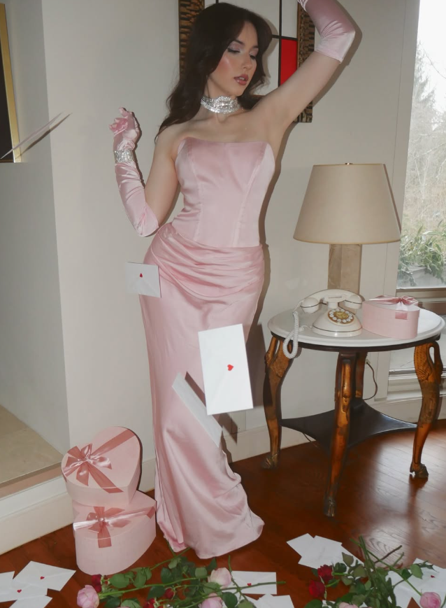 Gentle Pink Sheath Strapless Satin Long Prom Dress Party Dress SH5316