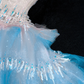 Blue Ombre A Line Strapless Silver Sequin Tulle Long Prom Dress Party Dress SH3417