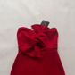 Vintage Red Mermaid Strapless Layered Satin Prom Dress Evening Dress SH6983