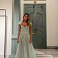 Baby Blue A Line Exquisite Beaded Tulle Prom Dress Wedding Guest Dress SH4723