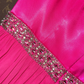 Charming A Line Spaghetti Strap Pink Beaded Satin Chiffon Long Prom Dress Party Dress SH3041