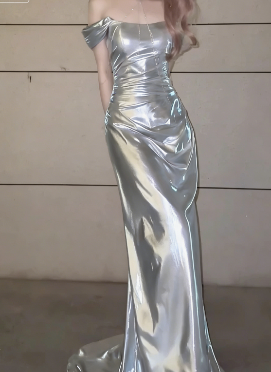 Romantic Light Pink Mermaid Satin Graduation Ball Gown 18th Birthday Dress with Slit SH4990