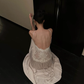 Stunning A Line Halter Lace Satin Open Back Prom Dress Evening Dress Formal Gown SH3926