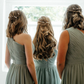 Sage Green Chiffon One Shoulder A-line Long Bridesmaid Dresses SH5583