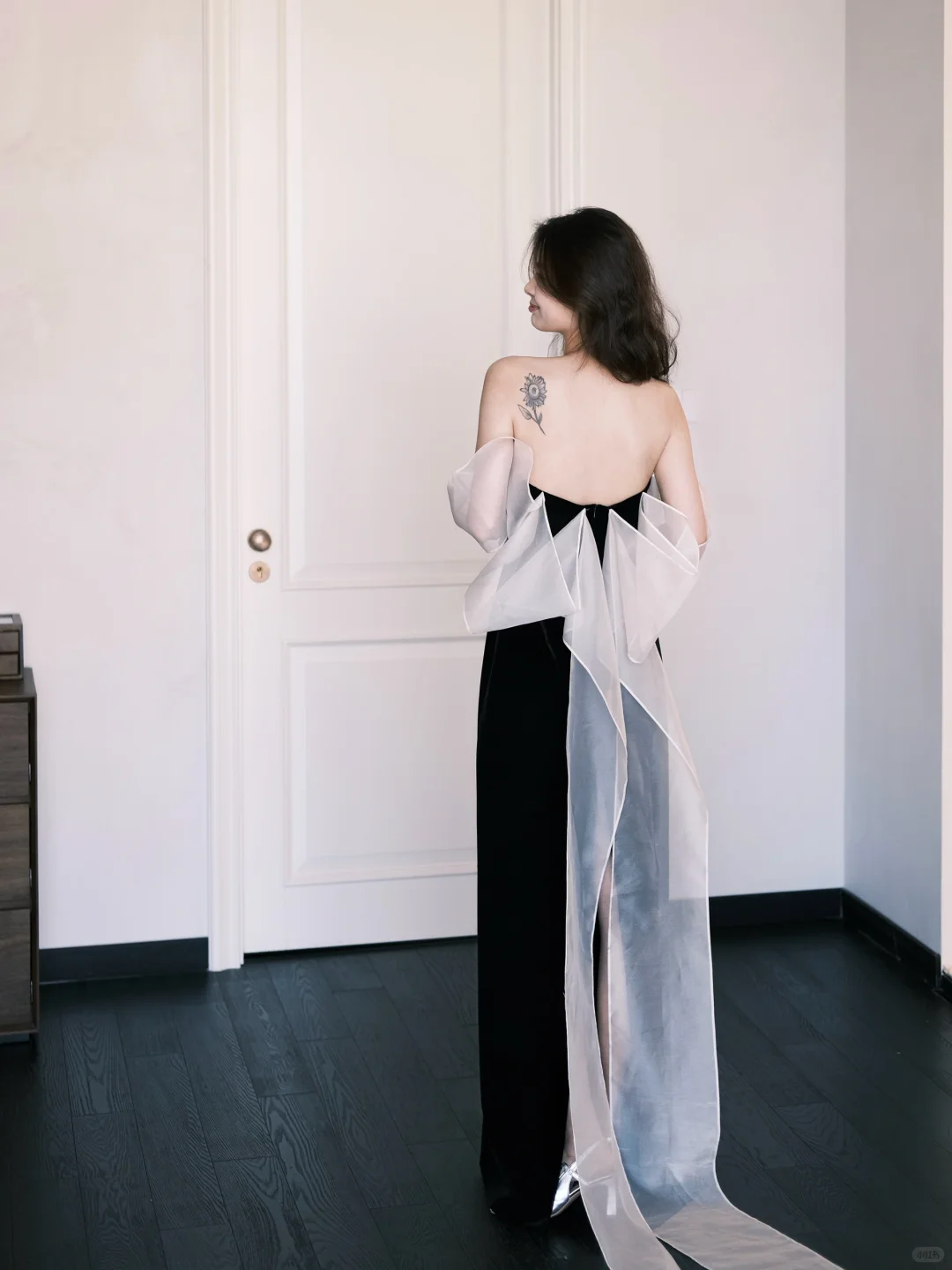 Cute A Line Off the Shoulder White Organza Black Velvet Long Prom Dres shinydress Cute A Line Off the Shoulder White Organza Black Velvet Long Prom Dres shinydress