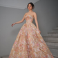 Beautiful A Line Sweetheart Neck Print Floral Tulle Long Prom Dress Evening Dress SH6527