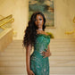 Glamour Mermaid Sweetheart Green Sequin Beads Prom Dresses Party Dress 20th Birthday Outfits Graduation Dress SH6407