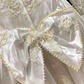 Glamorous Retro Ball Gown Puff Sleeve Beaded Satin Wedding Dress Prom Dress SH5885