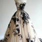 Stunning Ball Gown Sweetheart Neck Black Appliques Tulle Prom Dress  Evening Gown SH5421