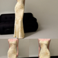 Yellow Mermaid Spaghetti Straps Appliques Tulle Satin Prom Dress Evening Dress SH5110