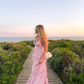 Simple Pink A Line Spaghetti Strap Layered Chiffon Open Back Date Dress Outfits SH3883