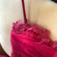 Hot Pink A Line Lace Floral Tulle Short Prom Dress Homecoming Dress  SH5834