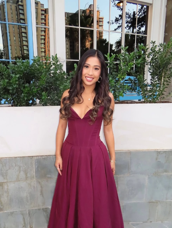 A-line Sweetheart Cutout Satin Dress With Slit Regency main image 1