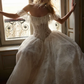 Stunning Ball Gown Off the Shoulder Corset Lace Long Train Wedding Dress SH6991