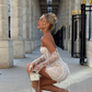 Romantic White Sheath Sweetheart Neck Lace Short Prom Dress Homecoming Dress SH6385