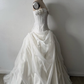 Vintage Classic A Line Off the Shoulder White Chiffon Satin Prom Dress Wedding Dress SH5401