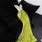 Gorgeous Mermaid Strapless Rhinestone Green Sequin Tulle Long Prom Dress Evening Dress SH3098