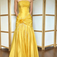 Vintage Black Mermaid Strapless Shiny Beaded Satin Long Party Dress Prom Dress SH5466