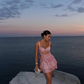 Pink A Line Straps Sequin Short Homecoming Dress Birthday Dress SH2139