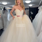 Vintage Ball Gown Sweetheart Neck Beige Tulle Prom Dress Wedding Dress SH8370