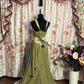 Vintage Dreamy Green A Line Strap Beaded Floral Chiffon Prom Dress Evening Dress Formal Dress SH3705