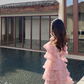 Gentle Purple A Line Long Sleeve Layered Tulle Homecoming Dress Birthday Dress Outfits SH3640