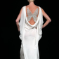 Elegant White Mermaid V Neck Butterfly Embroidery Beaded Chiffon Prom Dress Evening Dress SH3819