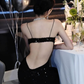 Sexy Black Sheath Straps Sequin Open Back Prom Dress Evening Dress Date Dress SH5648