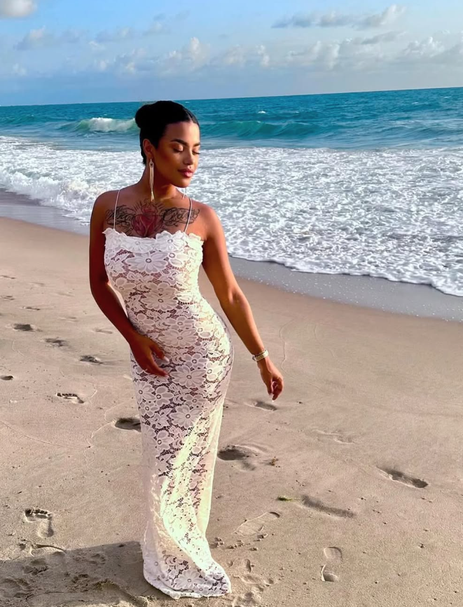 White Sheath Strapless Exquisite Lace Party Dress Evening Dress Prom Dress SH3905