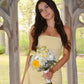 Simple Sheath Strapless Yellow Long Prom Dress with Split Front SH7798